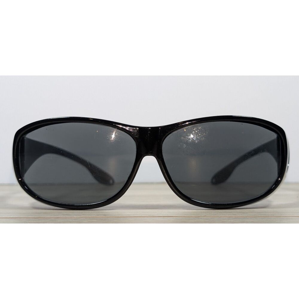 Black Wrap Around Sunglasses Smoke Gray Lenses Sport Casual Unisex Shades